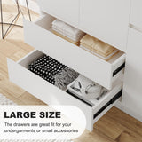 Bobve Bedroom Armoire Wardrobe Closet, Wardrobe Closet Cabinet with 2 Drawers, Wood Wardrobe Closet with 4 Doors, Wardrobe Storage Cabinet with Shelves & Hanging Rod,White(63" L x 20.39" W x 78.74" H) Bobve