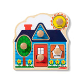 Melissa & Doug First Shapes Jumbo Knob Wooden Puzzle - Wooden Peg Chunky Baby Puzzle, Preschool Learning Shapes Knob Puzzle Board For Toddlers Ages 1+ Melissa & Doug