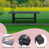 TECSPACE 47 Inches Aluminum Outdoor Weatherproof Bench Backless, 330 LBS Bearing Capacity Garden Porch Bench, Black TECSPACE