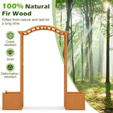 Moccha Wooden Garden Arbor with Planter - Outdoor Arbor Trellis for Climbing Plants, Roses, Vines, Outside Pergola Planter, Garden Arch for Lawn Backyard Wedding Ceremony Bridal Party (Natural) LDAILY