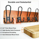 Dseap Coat Rack Wall Mounted - Heavy Duty Farmhouse Rustic Wall Coat Hanger with 5 Wire Hooks for Clothes Hat Jacket Towel, RusticWire, J1-5A, Rustic Brown & Black Dseap