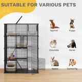 DWVO 4 Tier Large Cat Cage Indoor Enclosure, Kennels DIY Cat Playpen Catio Kitten Cage with Large Hammock for 1-3 Cats DWVO