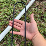 Heavy Duty Trampoline Anchors High Wind U-Shaped Sharp Ends Ground Anchor Galvanized Steel 11.8inch Safety Stakes for Soccer, Tents and Garden Decorations (Black 8pcs) Zaijmlwwn