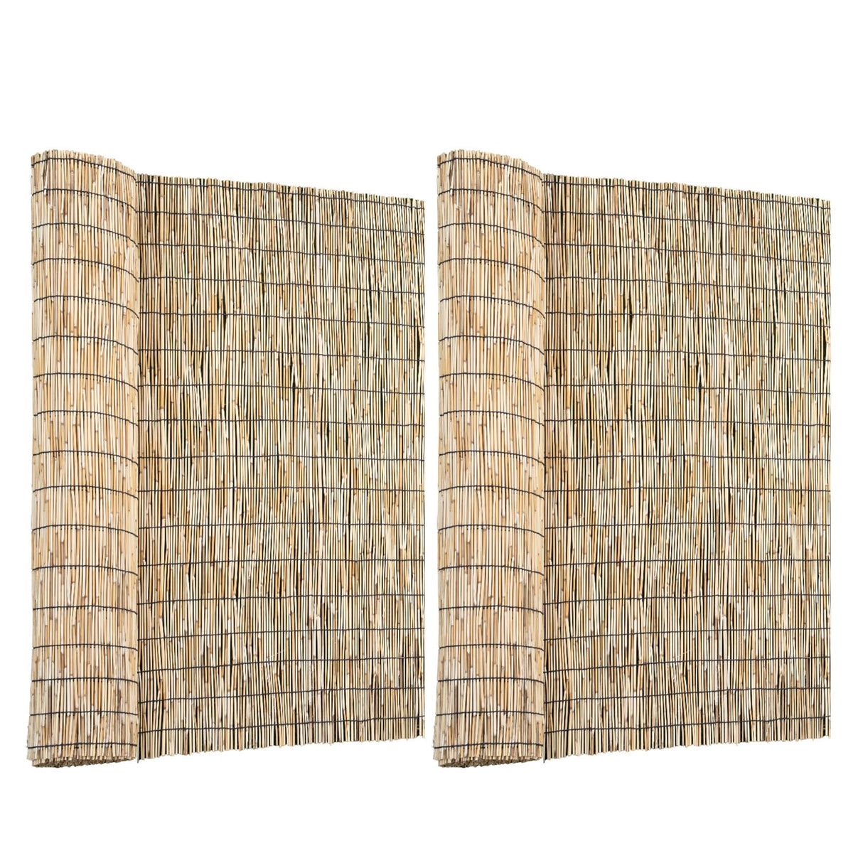 SHYDZYYC Natural 2 Pack 4FT X 16.4FT Reed Fencing Roll, Balcony Privacy Balcony Shade Reed Bamboo Fencing Garden Fence Border, Wind Block Sunshade Fence Screen for Outdoor Yard Patio Flower Bed Edge SHYDZYYC