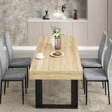 STHOUYN 63”-79” Extendable Dining Room Table for 6 8 10, Modern Farmhouse Wooden Kitchen Expanding Table, Long Large Expandable Dining Room Conference Table (Rustic Oak) STHOUYN