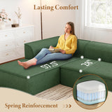 Vesgantti 106" Cloud Couch Sectional Modular Sofa, Deep Seat Comfy Cloud Couch Chenille Memory Foam Sofa Modular Couches for Living Room Bedroom, No Assembly Required (Green, Left-Facing Chaise) Vesgantti