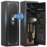 Gun Safe, 10-14 Biometric Gun Safe for Rifles and Pistols, Fingerprint Gun Cabinets for rifles and shotguns, Large Gun Safes for Home, Rifle Safe with Built-in Cabinet and Removable Rifle Rack KAER