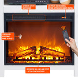 JXQTLINGMU Fireplace TV Stand for 80 Inch TV, Farmhouse Highboy Entertainment Center w/23'' Electric Fireplace & Cross Barn Door, Large TV Console for TVs Up to 80", 70 inches, White JXQTLINGMU