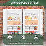 Greenvelly Metal Storage Cabinet, 72" Locking Metal Garage Storage Cabinet with Doors and 4 Adjustable Shelves, White Lockable Steel Cabinet for Home Office, Garage, Shop, School (32" W x 16" D) Greenvelly