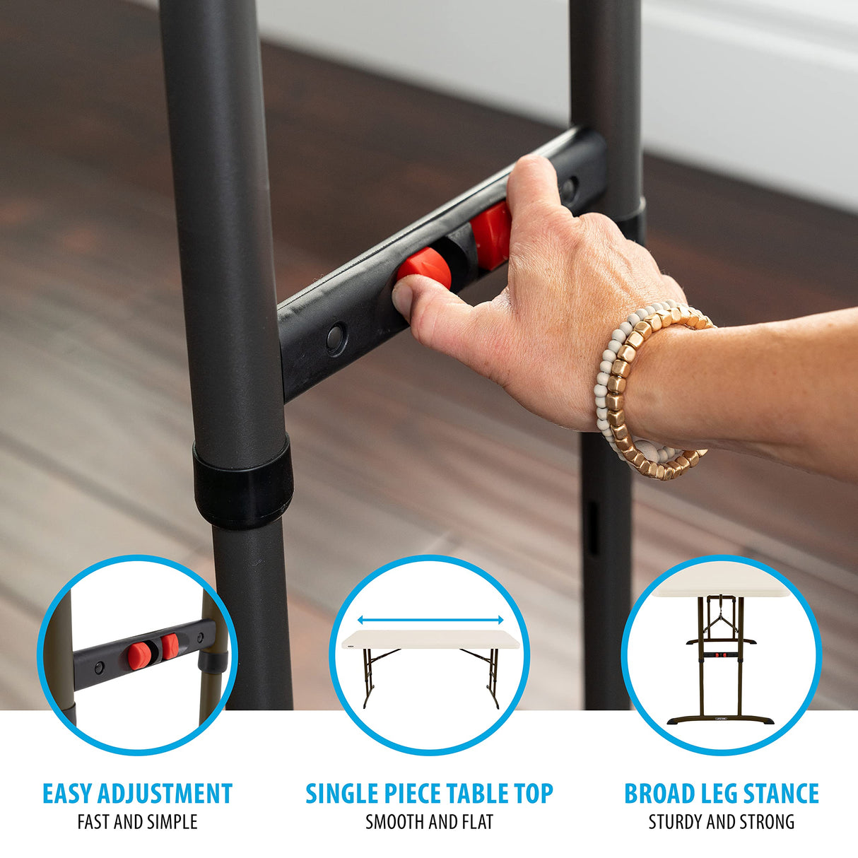 Lifetime 6-Foot Adjustable Height Nesting Table, Commercial, Almond Lifetime