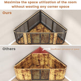 𝙎𝙖𝙪𝙙𝙞𝙨𝙢 67" Corner Dog Crate Furniture for Large Breed, Large Wooden Dog Kennel Furniture with 2 Doors, Decorative Dog Crate, Dog Kennel Tv Stand End Table Saudism