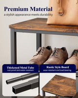 Kitsure Shoe Rack for Closet, Rustic Brown Shoe Organizer with Leveling Feet, Sturdy & Rust-Proof Shoe Storage for Entryway, Bedroom, Living Room, 29.5" x 11.4" x 24.8", Brown Kitsure