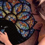 Stained Glass Cat Puzzle for Adults 1000 Piece, Colorful Religious Christian Jigsaw Puzzle, Kitty Kitten Mandala Puzzle BBOLDIN