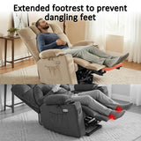 MCombo Dual Motor Power Lift Recliner Chair with Massage and Heat for Elderly People, Infinite Position, USB Ports, Cup Holders, Fabric 7679 (Medium, Beige) MCombo
