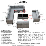 HOOOWOOO 12 Piece Modular Patio Outdoor Sectional Furniture Sofa Set,Wicker Conversation Set,Out Door Couch Set with Wide Arm for Outside All Weather(Dark Grey) HOOOWOOO
