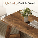 Tribesigns Coffee Table, Farmhouse Center Table with V-Shaped Legs, 47.2 x 23.6 Inches Rectangle Living Room Tables, Easy to Assemble, Rustic Brown Tribesigns