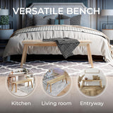 ARROWSTONE Bench 100% Solid Acacia Wood, Backless, Wax Galvanized Finish, Easy Assembly, End Table Wooden Bench Furniture for Plant, Dining Room, Entryway, Indoor (47 inches) ARROWSTONE