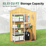 IWDOO Outdoor Storage Shed, 76'' Outdoor Shed Storage Cabinet, Garden Shed, Wood Tool Shed with Lockable Doors and Floor, Waterproof Roof for Yard, Patio, Deck, Porch, Lawn IWDOO