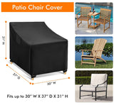 WLEAFJ Outdoor Chair Covers Waterproof, Black Lawn Patio Furniture Covers, Heavy Duty Wicker Garden Sofa Chair Cover, 2 Pack - 30" W x 37" D x 31" H WLEAFJ