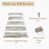 Walasis Rustic Shelves Wall-Mounted Distressed White - Farmhouse Wall Shelves 15.8 inch Wood Wall Decor Decorative Small Floating Ledge Shelf for Bedroom Living Room Walasis