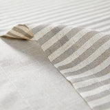 jinchan Linen Valance Curtain Striped Valance for Windows 18 Inch Blackout Kitchen Curtain Farmhouse Double Layer for Living Room Ticking Rod Pocket 1 Panel Taupe Grey on Linen jinchan