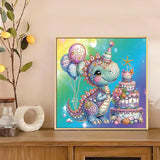 Diamond Art Painting Kits for Adults, 5D Special Shape Diamond Art Kits for Beginners, Crystal Rhinestones Diamond Art Painting for Home Wall Decoration Gift 12×12inch, Cake and Dinosaur AiYuanzsh