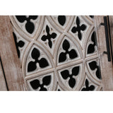 LKTART 59.8" Antique Brown Sideboard Buffet Storage Cabinet Hollow Four Door Antique Cabinet American Country Style Suitable for Living Room Kitchen Hallway LKTART