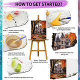 Halloween Paint by Numbers Kits for Adults - Painting by Numbers Kit Landscape, Fall Adults Paint by Number Kits on Canvas Without Frame Oil Painting Acrylic Paints for Home Wall Decor 16X20 inch ajepon