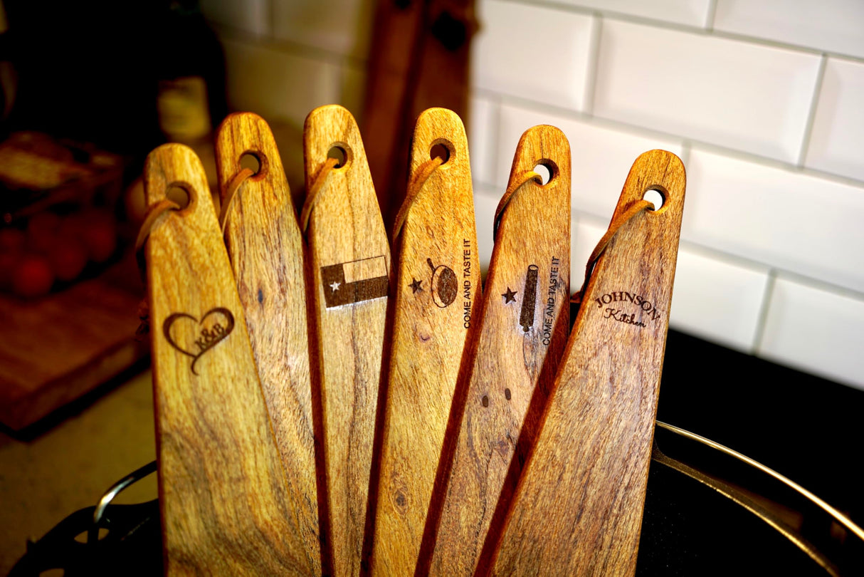 COWBOY SPATULA Mesquite Wood Spatula - Original Handmade in Texas Made in USA For Non stick Frying Pan, Cast Iron Skillet, griddle, baking, stainless steel (Original - Plain - No personalization) Cowboy Spatula Company