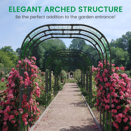 SUNYRISY Outdoor Garden Arch Trellis, 118" x 79" x 87" Extra Large Garden Trellis for Climbing Plants Outdoor, Plant Support Outdoor for Cucumber Grape Vine Vegetable Fruit and Garden Gazebo SUNYRISY
