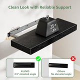 KLUVIS Bathroom Floating Shelves for Wall - Shelf Over Toilet Storage Small Farmhouse Decor Shelves (15.7 inch, Set of 3, Black) KLUVIS