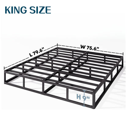 EZBeds King 9 Inch Metal Box Spring, Mattress Foundation with Fabric Cover, Easy Assembly, Noise Free, Non Slip