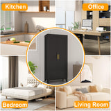 Ckzbx Black Metal Cabinets with Doors and Shelves, 61" H Storage Cabinet Pantry Cabinet Garage Cabinets for Kitchen, Living Room, Dinning Room Ckzbx