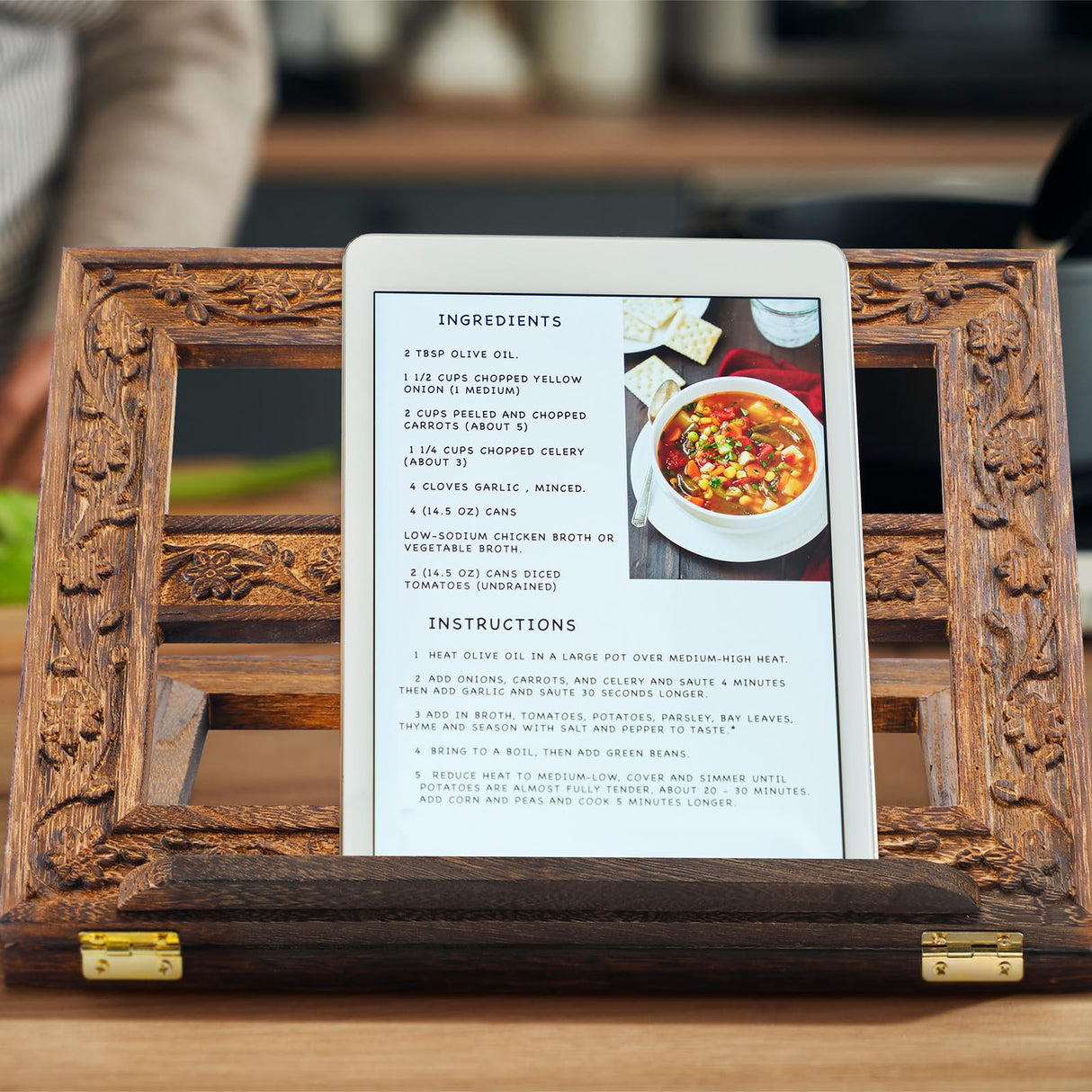 Adjustable Wooden Bible Stand Carved Bible Holder Missal Stand Book Display for Reading Folding Religious Prayer Wooden Holy Book Holder 12.99 x 10.04 Inches DoubleFill