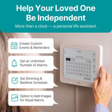 Robin Clock 2024 with Day and Date for Elderly, Clocks for Seniors, Dementia Clock, Digital Calendar Clock Elderly, Bedside Clocks Seniors, Alzheimers Products, Dementia Clocks Extra Large, Brown Wood Robin