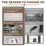 DUTYSEST Book Shelf Organizer, Metal Bookshelves Adjustable, 5 Tier White Bookcase, Heavy Duty Open Bookshelf for Office, Living Room, Library, Bedroom, 65.8" Tall DUTYSEST