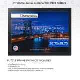 ArtToFrames 26.75x19.75 INCH/68x50 CM Black Frame for 1000 piece Puzzles.This 1.25 Inch Custom MDF Puzzle Frame is Black - Comes with Economy Acrylic (PuzzleFRBW72079-26.75x19.75) ArtToFrames