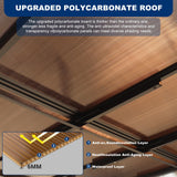 Gazebo for Patio,Hard Top Lean to Gazebo Pergola with Roof Metal Frame Wind and Snow Resistant Wall Mount Heavy Gazebo Outdoor Pergola for Patio Garden Lawn Backyard Deck Clearance On Gazebos 10'x10' CuisinSmart