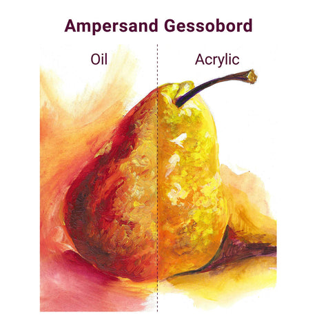 Ampersand Art Supply Gesso Wood Painting Panel: Museum Series Gessobord, 11" x 14", 1/8" Flat Profile Ampersand Art Supply