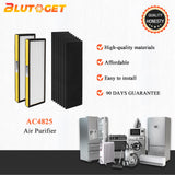 FLT4825 HEPA Filter B Replacement-Compatible with Air Purifier Models-Replaces AC4820, CDAP4500BAC, AC4800, AC4300 AC4900CA AC4825 AC4825E by Blutoget -2 H13 HEPA Filters 8 Carbon Pre-Filters Blutoget