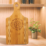 Personalized Wooden Cutting Board with Handle, Customized Charcuterie Cheese Board with Engraved Monogram - Wedding Anniversary Housewarming Custom WoodArtSupply