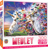 Masterpieces 300 Piece EZ Grip Jigsaw Puzzle - Unicorns & Butterflies - 18"x24" Masterpieces