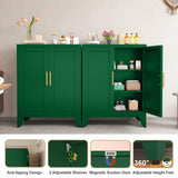 GAIOUS 35.83" Metal Pantry Storage Cabinet with 2 Doors and 2 Adjustable Shelves, Green Freestanding Hutch for Kitchen/Laundry/Living Room/Bedroom GAIOUS