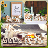 Redbaker 3 Pieces Farmhouse Tiered Tray Decor Cow Tabletop Decor Rustic Wooden Block Cow Centerpieces Decorations Wooden Tray Decor for Home Kitchen Shelf Decor Redbaker