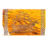 Sunrise Wood Store Wooden Urn for Human Ashes-Premium Handcrafted Rosewood Urn Box for Adult Male/Female-Handmade Viking Ship Engraved Funeral Urn Generic