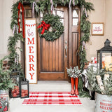 Fallovea Christmas Rugs Red and White Plaid, 28 x 43 Inches Area Rug Outdoor Indoor Front Porch Doormat Cotton Hand-Woven Layered Door Mats for Entryway Patio Entryway Laundry Bedroom Living Room Fallovea