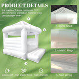 14FT White Bounce House for Adults Kids, 100% PVC Commercial Bounce House with Round Canopy, Large Inflatable Bounce House Castle with Blower for Birthday Wedding Party, 14x14x12FT Relunch