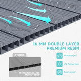 Greesum 5×3FT Plastic Outdoor Storage Shed with Floor, Resin Storaged Sheds with Lockable Door, Window & Vent, All-Weather Tool Sheds for Garden, Backyard, Patio, Dark Gray (4.7×2.5FT) Greesum