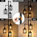 ROTTOGOON Dimmable Farmhouse Floor Lamp, Industrial Floor Lamp for Living Room with 3 X 6W LED Bulbs, 3 Light Rustic Standing Tall Lamp for Bedroom, Office, 68" ROTTOGOON