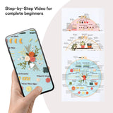 JOINRUN Embroidery Starter Kit for Beginner DIY: 3 Sets Adults Cross Stitch Kit, for Craft Lover Learn Hand Stitch, Includes Stamped Pattern,Hoop, Easy to Follow Instruction and Video JOINRUN